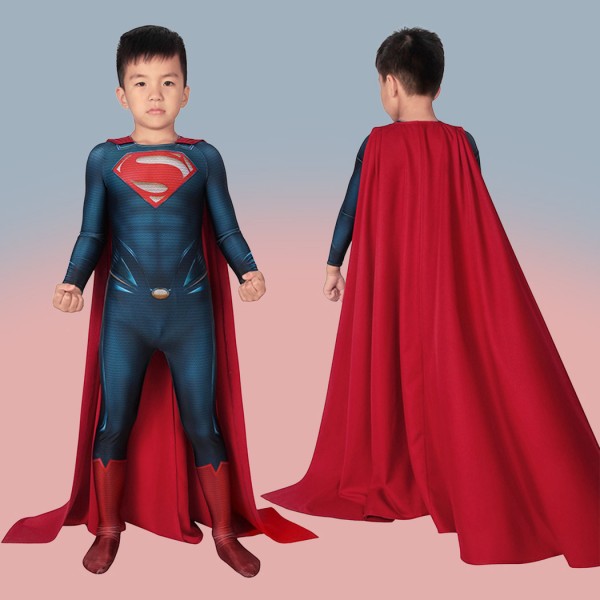 Children 3D Steel Clark Cosplay Bodysuit Superman Suit